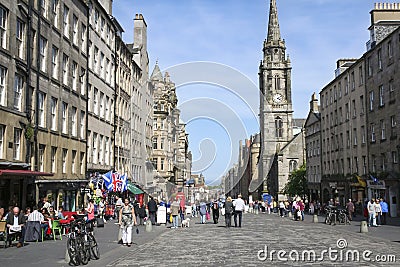 Royal Mile Street Edinburgh City Old Town Scotland Editorial Stock Photo