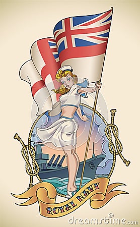 Royal Navy girl Vector Illustration