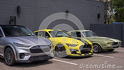 Ford Mach-E GT, Ford Mustang Shelby GT 500 Editorial Stock Photo