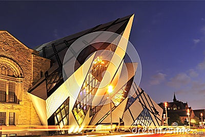 Royal Ontario Museum at night Editorial Stock Photo