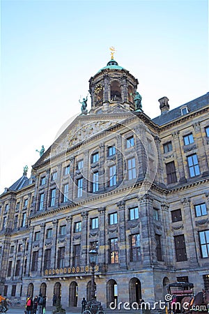 Royal Palace Amsterdam, Netherlands, building exterior detail Editorial Stock Photo