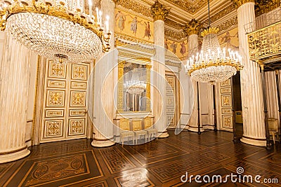 Royal Palace Ballroom. Luxury elegant ancient interior, vintage style Editorial Stock Photo