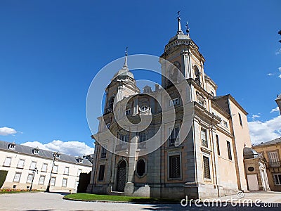 Palace of the Granja de San Ildefonso in Segovia Stock Photo