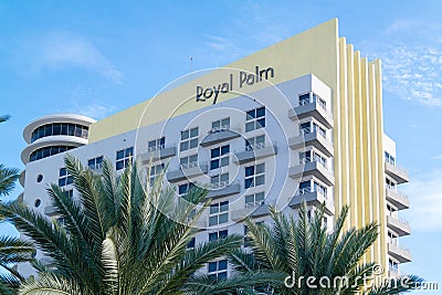 Royal Palm building in Miami Beach, Florida Editorial Stock Photo