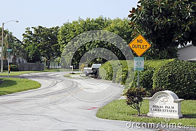 Royal Palm Lakes Estates Welcome Sign Editorial Stock Photo