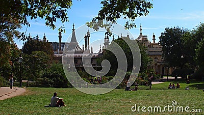 The Royal Pavilion Gardens in Brighton, England Editorial Stock Photo