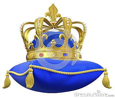 The royal pillow with crown Stock Photo