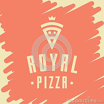 Royal pizza vector style logo, icon, emblem, sign. Vector Illustration