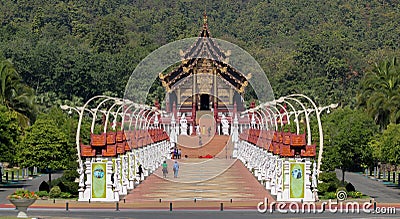 Royal Ratchaphruek Park(Ho Kham Luang) Stock Photo