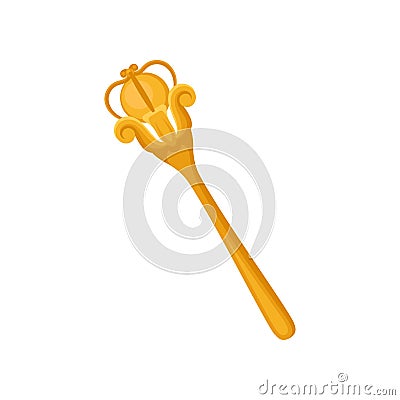 Royal scepter heraldic symbol, monarchy attribute vector Illustration on a white background Vector Illustration