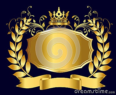 Royal shield of gold Vector Illustration