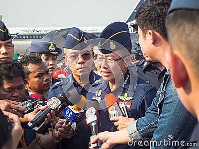 Royal Thai Air Force Don Muang BANGKOK THAILAND-12 JANUARY 2019:Air commander Air Chief Marshal Chaiyapruek Dissayarin Editorial Stock Photo