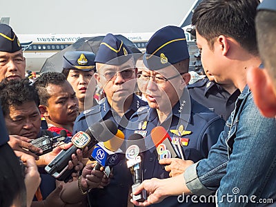 Royal Thai Air Force Don Muang BANGKOK THAILAND-12 JANUARY 2019:Air commander Air Chief Marshal Chaiyapruek Dissayarin Editorial Stock Photo