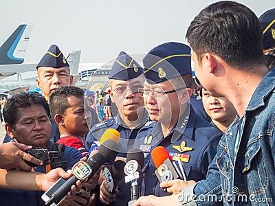 Royal Thai Air Force Don Muang BANGKOK THAILAND-12 JANUARY 2019:Air commander Air Chief Marshal Chaiyapruek Dissayarin Editorial Stock Photo