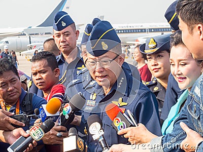 Royal Thai Air Force Don Muang BANGKOK THAILAND-12 JANUARY 2019:Air commander Air Chief Marshal Chaiyapruek Dissayarin Editorial Stock Photo