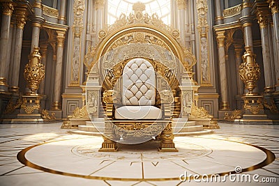Luxurious gold pattern on a royal throne conveying Stock Photo