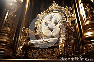 Luxurious gold pattern on a royal throne conveying Stock Photo