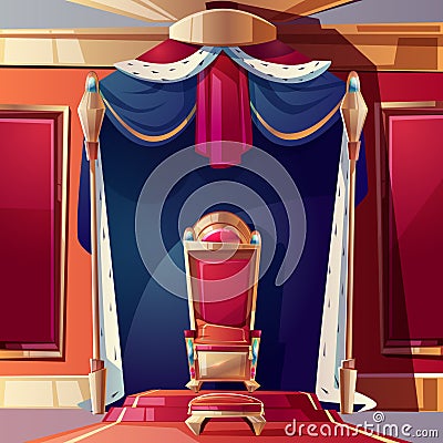 Royal throne in medieval castle cartoon vector Vector Illustration