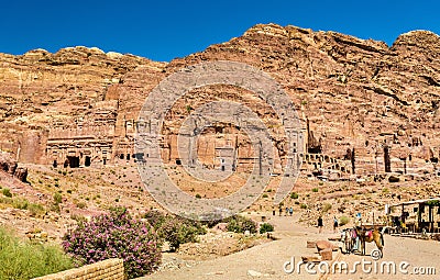 The Royal Tombs at Petra, UNESCO world heritage site Editorial Stock Photo