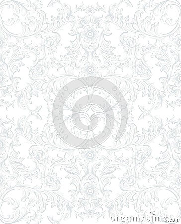 Royal victorian pattern ornament. Vector Rich rococo backgrounds. Pale lavender colors Vector Illustration