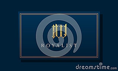 Royal vintage intial letter IW logo Vector Illustration