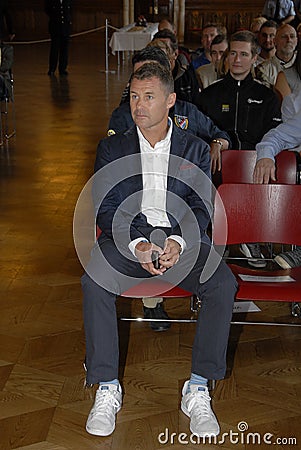 ROYAL VISITS AT COPENHAGEN TOWN HALL Editorial Stock Photo