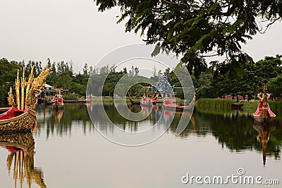 The Royal Water Course procession. Muang Boran, the Ancient City. Bangpoo. Samut Prakan province. Thailand Editorial Stock Photo