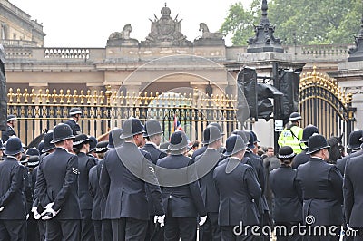 Royal Wedding -Police 'en mass' Editorial Stock Photo