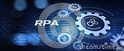RPA Robotic process automation artificial intelligence concept Stock Photo