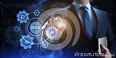 RPA Robotic process automation business process optimisation innovation technology concept Stock Photo