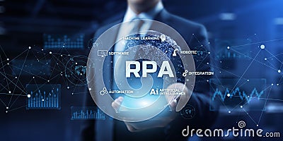 RPA Robotic Process Automation Innovation technology concept. Stock Photo