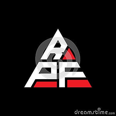 RPF triangle letter logo design with triangle shape. RPF triangle logo design monogram. RPF triangle vector logo template with red Vector Illustration