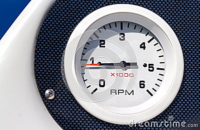 RPM boat gauge Stock Photo