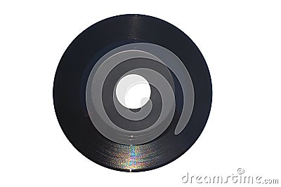 45 rpm single record with large central hole and gray label Stock Photo