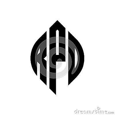 RPO circle letter logo design with circle and ellipse shape. RPO ellipse letters with typographic style. The three initials form a Vector Illustration