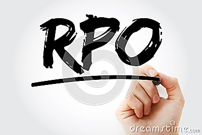 RPO - Recruitment Process Outsourcing acronym with marker, concept background Stock Photo