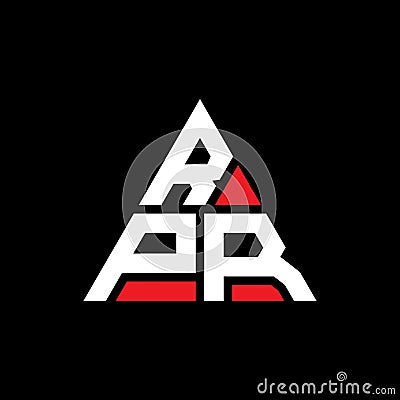 RPR triangle letter logo design with triangle shape. RPR triangle logo design monogram. RPR triangle vector logo template with red Vector Illustration
