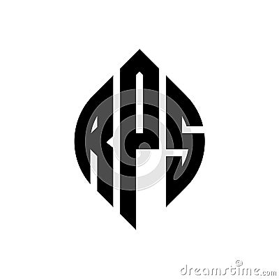 RPS circle letter logo design with circle and ellipse shape. RPS ellipse letters with typographic style. The three initials form a Vector Illustration