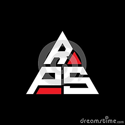 RPS triangle letter logo design with triangle shape. RPS triangle logo design monogram. RPS triangle vector logo template with red Vector Illustration