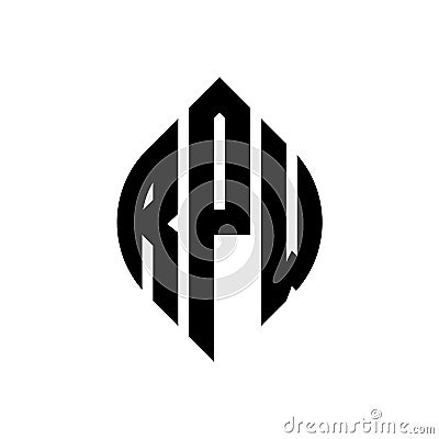 RPW circle letter logo design with circle and ellipse shape. RPW ellipse letters with typographic style. The three initials form a Vector Illustration