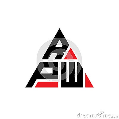 RPW triangle letter logo design with triangle shape. RPW triangle logo design monogram. RPW triangle vector logo template with red Vector Illustration