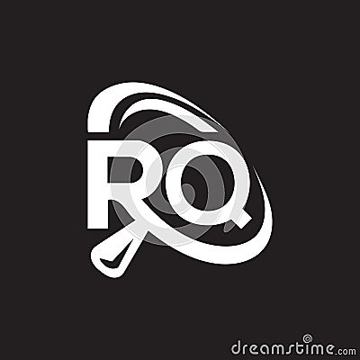 RQ letter logo design on black background.RQ creative initials letter logo concept.RQ letter design Vector Illustration