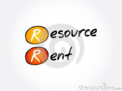 RR - Resource Rent acronym Stock Photo