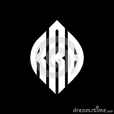 RRB circle letter logo design with circle and ellipse shape. RRB ellipse letters with typographic style. The three initials form a Vector Illustration
