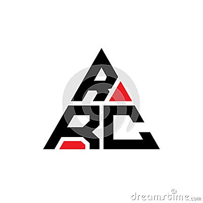 RRC triangle letter logo design with triangle shape. RRC triangle logo design monogram. RRC triangle vector logo template with red Vector Illustration