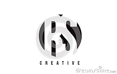 RS R S White Letter Logo Design with Circle Background. Vector Illustration