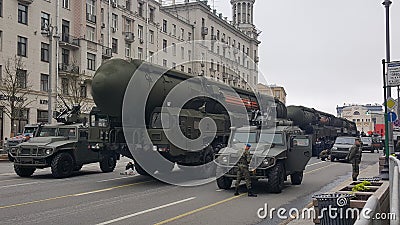 RS-24 Yars intercontinental ballistic missile of Russia Editorial Stock Photo