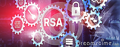 RSA. Cryptography and Network Security. Rivest Shamir Adleman cryptosystem Stock Photo