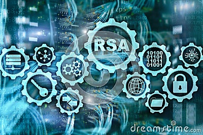 RSA. Rivest Shamir Adleman cryptosystem. Cryptography and Network Security Stock Photo