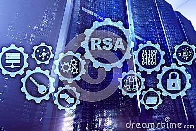 RSA. Rivest Shamir Adleman cryptosystem. Cryptography and Network Security Stock Photo